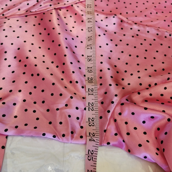 Morgan Taylor Pink Black Polka Dot Robe Size L/XL - Picture 5 of 7